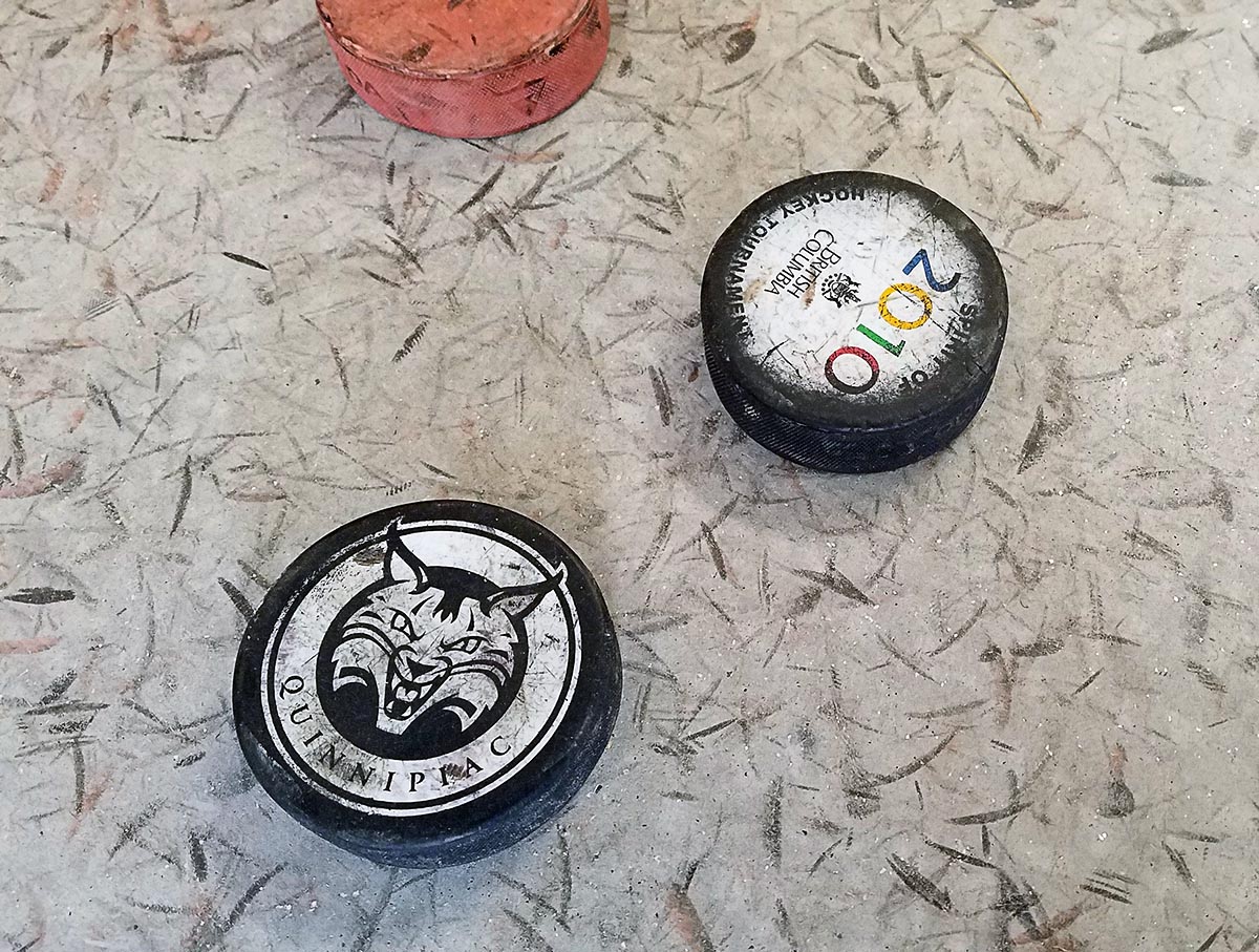 Puck Marks on the floor.
