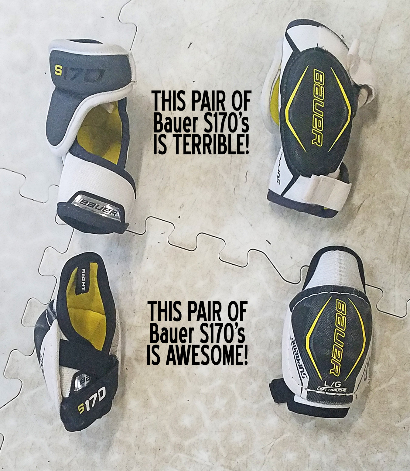 Differing Bauer S170 Elbow Pads