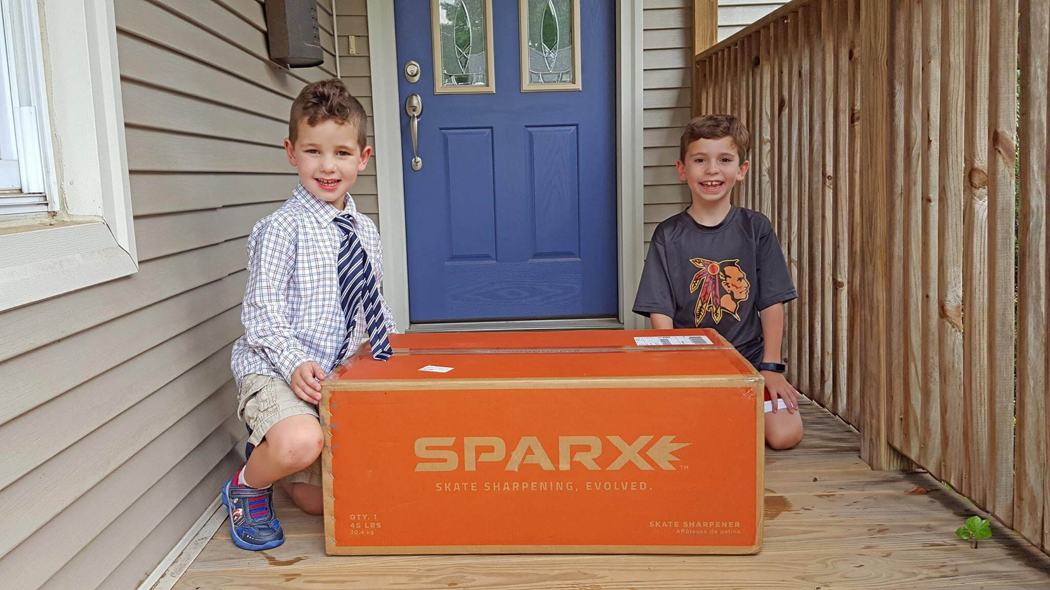 Henrik & Duncan Rutsch on Delivery Day for the Sparx Sharpener