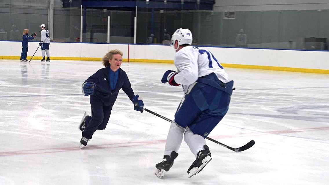 Barb Underhill working with the Tampa Bay Lightning